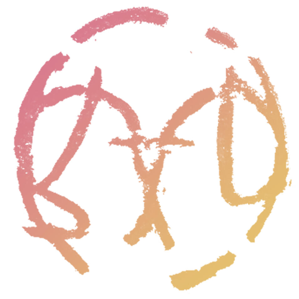 a stamp of a tangled design in a pink fading to yellow